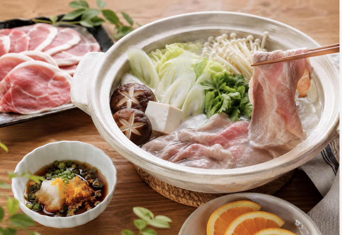 ラムのしゃぶしゃぶ　オレンジのポン酢