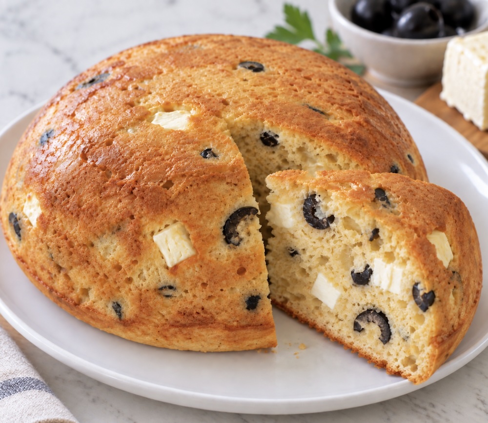 チーズとオリーブの入った米粉ケークサレ