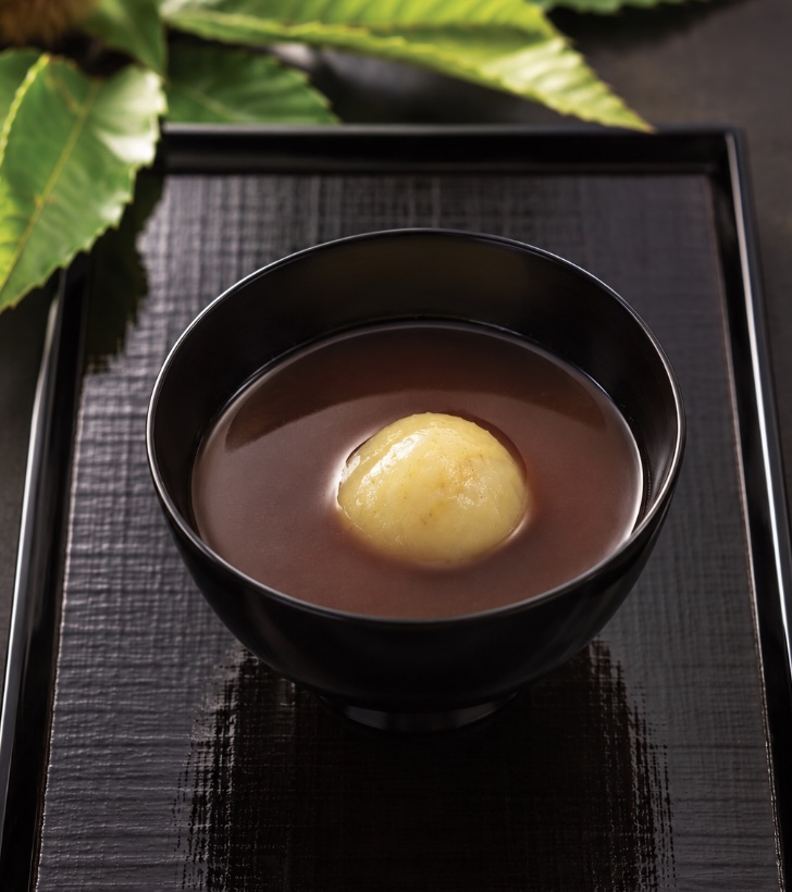 栗あん団子のこしあんぜんざい